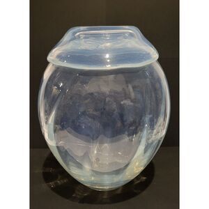 Large 12" Waterford Evolution Opalescent Optic Vase Vessel Fine Glass Poland